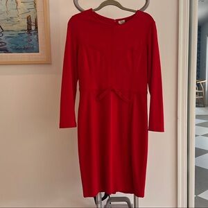 Red Sheath Long Sleeve Cocktail Dress